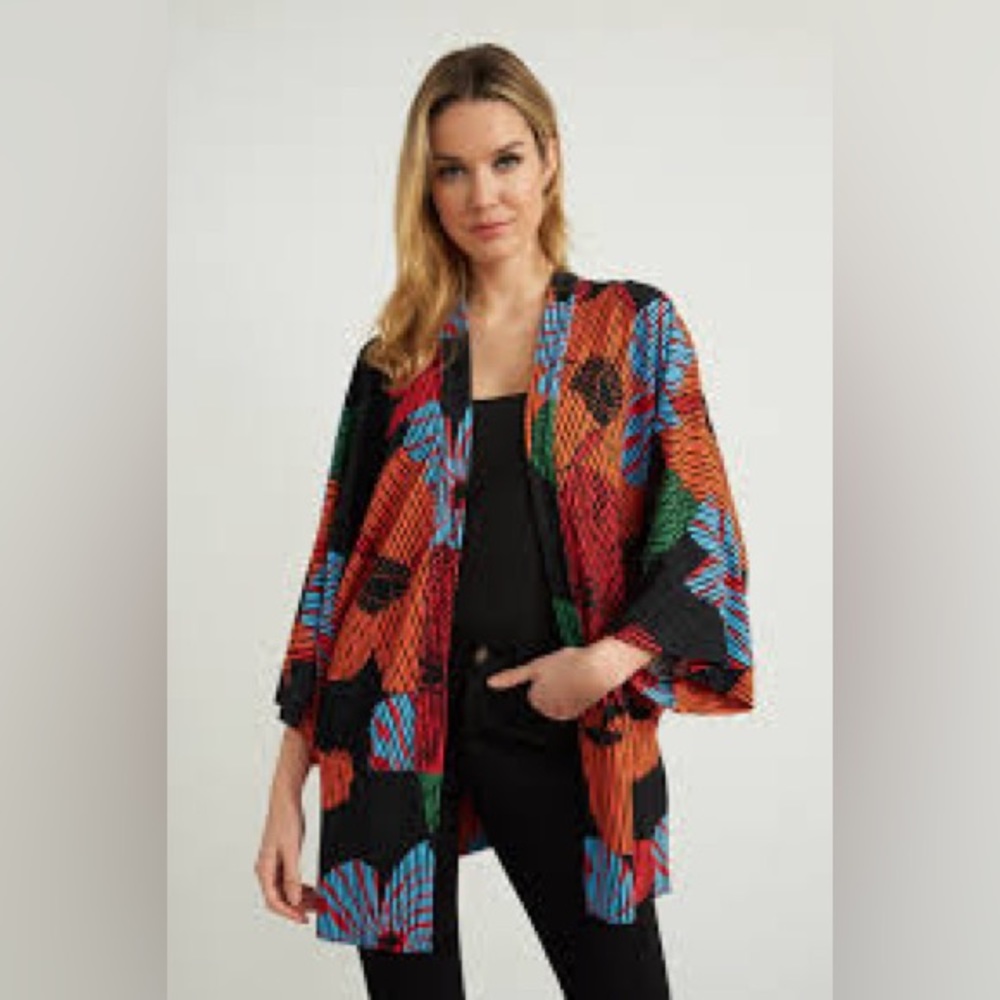 Joseph Ribkoff Size S Floral Printed Open Kimono Style Cardigan